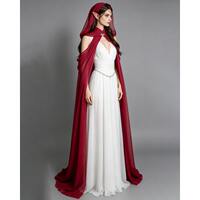 New European and American fairy-like chiffon cape, flowing off-the-shoulder cape, party performance outfit, Queen's hooded cape thumbnail 3