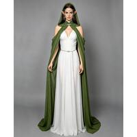 New European and American fairy-like chiffon cape, flowing off-the-shoulder cape, party performance outfit, Queen's hooded cape thumbnail 4