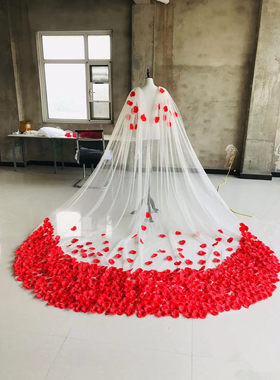 美币达新娘婚纱礼服披肩花瓣花