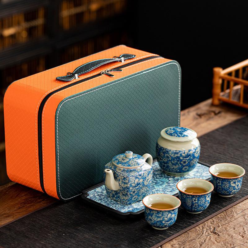 便携式旅行茶具套装2024新款户外功夫茶杯全套一人茶壶泡茶办公室