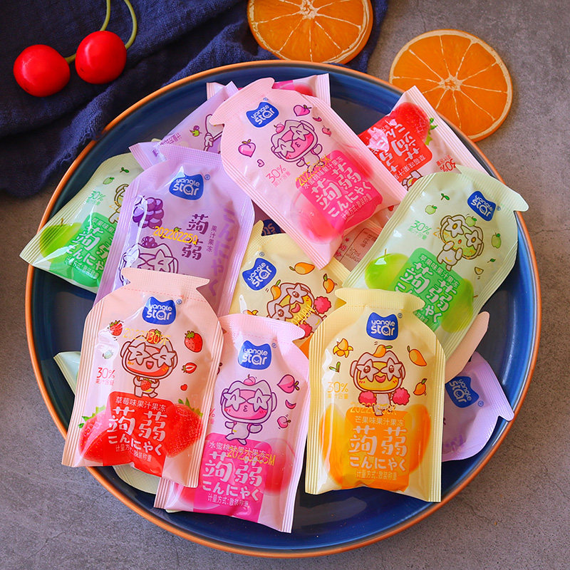 养乐星蒟蒻果冻魔芋葡萄味果汁味小包装零食网红宿舍儿童小零食