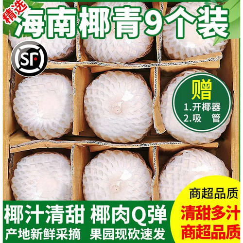 海南产地直发去皮椰子9个装！
