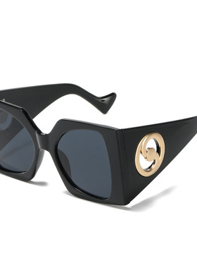 法国cherrykoko新款方框太阳镜 欧美个性大框时尚太极图遮阳墨镜