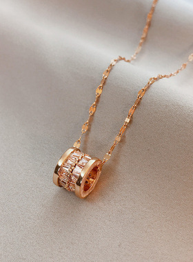 法国cherrykoko宝家高级感大蛮腰吊坠女玫瑰金钛钢项链女气质