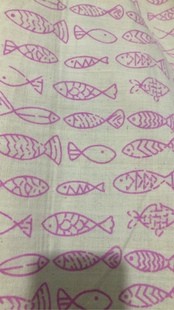 老土布印花小鱼老粗布