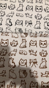 纯棉老粗布印花布布料手工diy布艺包包桌布窗帘布料