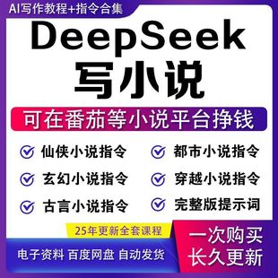 DeepSeek写小说指令合集AI小说指令提示词长篇短篇写作教程网文