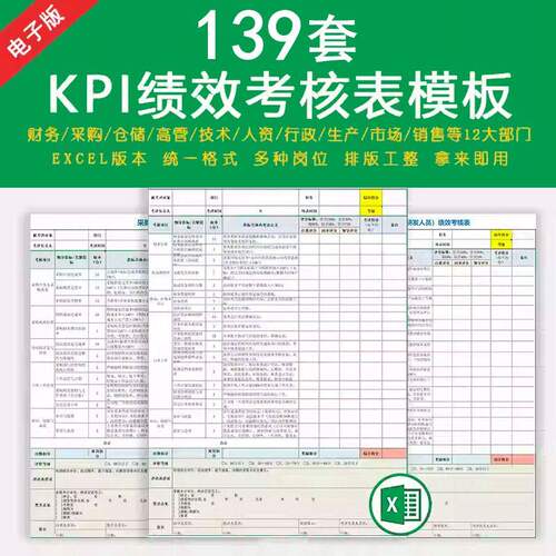 KPI绩效考核表公司财务采购行政部门员工岗位关键指标绩效考核表