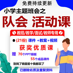 小学主题班会少先队活动课ppt优质课教案课件少年先锋队少代会