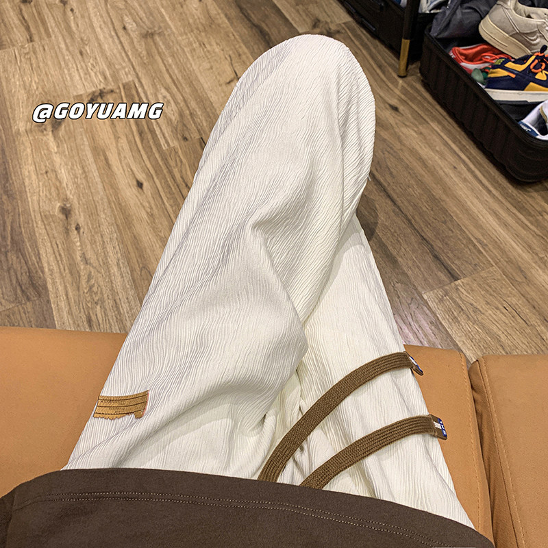 빈티지 바지 루즈 BF 게으른 스타일 캐주얼 바지 남성 올드스쿨 디자인 와이드 레그 팬츠