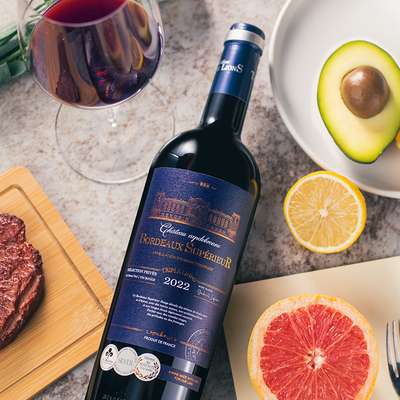 14.5度法国原瓶进口红酒超级波尔多AOP干红葡萄酒单支装750ml