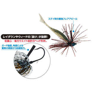 欧纳OWNER恶路RJ-10胡须佬挡草障碍胶群JIG铅头钩 8g~14g 多色可