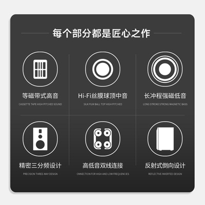 Winner天逸童笛S8无源音箱 8寸低音三分频书架音响 高音质前置音