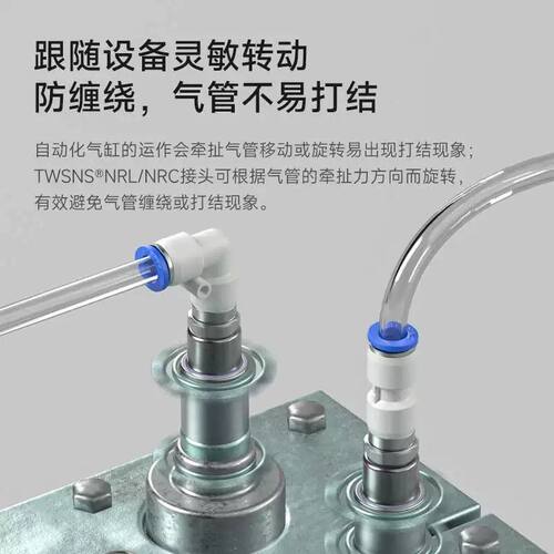 L型NRL弯通NRC直通高速旋转接头气动气管快插快速接头 PC/PL8-02