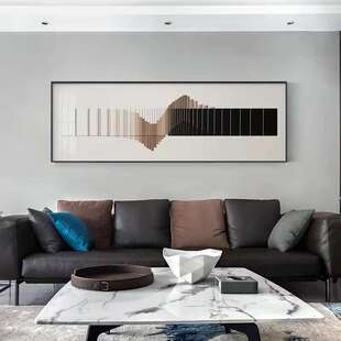 轻奢意式横版卧室装饰画高级感房间主卧床头挂画极简抽象客厅壁画