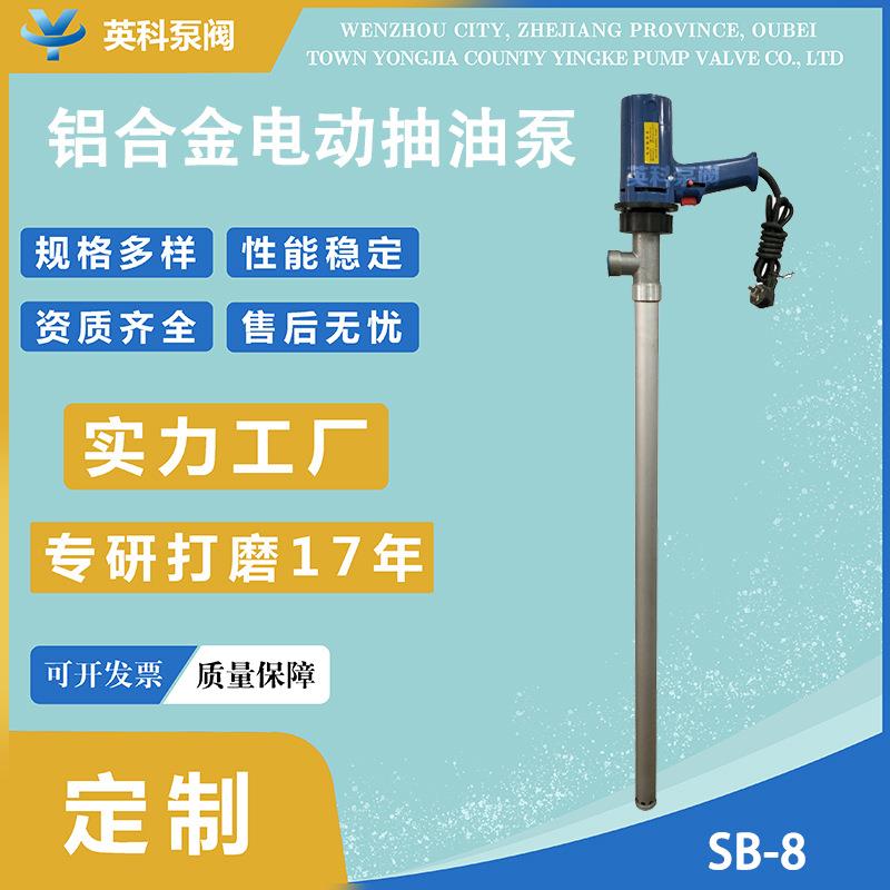 牌抽液泵550我铝合金电动油桶泵SB-8 手提式柴油泵220V抽油泵