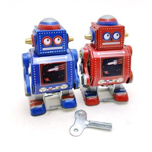 MS524迷你铁皮机器人机器人工艺品摆件 发条上链玩具