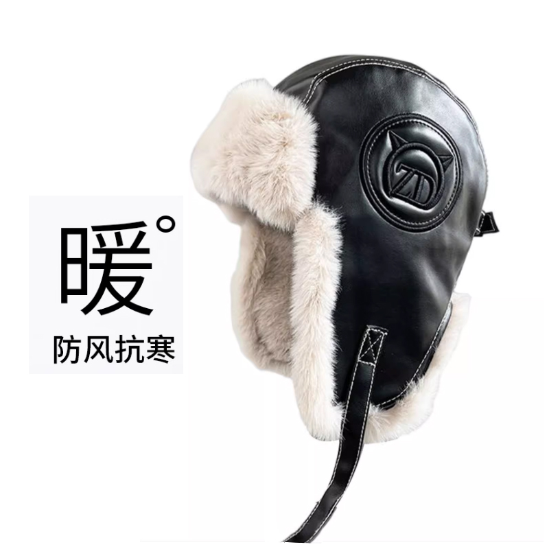 雷锋帽女冬季毛绒加厚防寒防水滑雪皮帽保暖护耳骑行东北棉帽男款