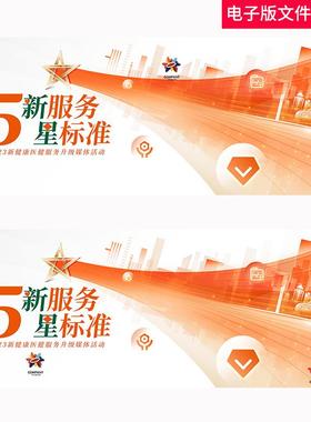 创新五星服务KV主视觉橙色创新科技线条医疗健康高峰论坛会议背景