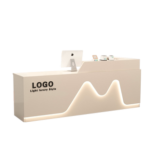 轻奢吧台收银台店铺小型桌柜商用美容院理发服装店公司前台接待台