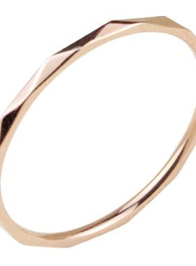 戒指ins素圈简约个性菱格纹关节