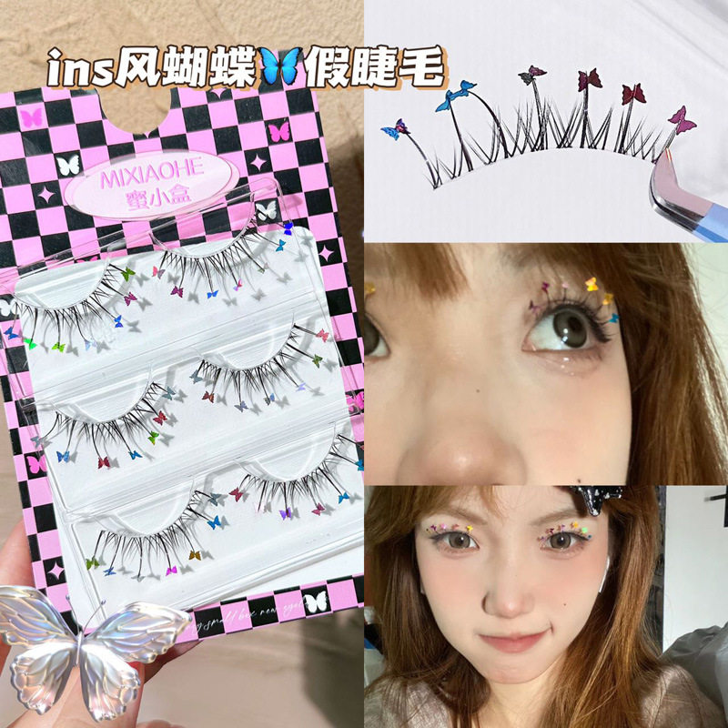泰式蝴蝶假睫毛超细梗自然小恶魔