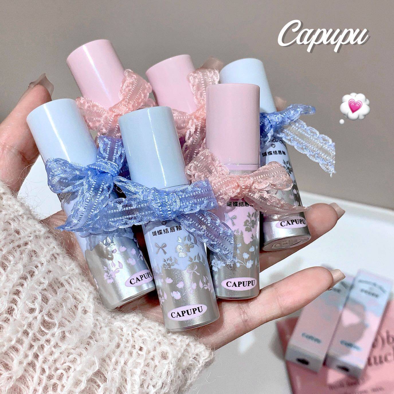 蝴蝶结唇釉丝绒雾面哑光复古豆沙色灰粉色显白日常学生口红唇泥