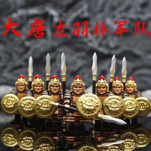 乐玩具中国古代士兵明朝玄甲军宋代重甲铁浮屠战马骑兵人仔积木高