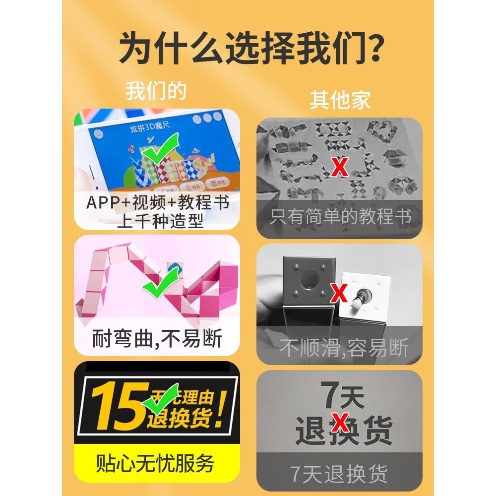 240百变魔尺7211魔方36块彩色长条磨段段4幼儿园24儿童益智玩具节-封面