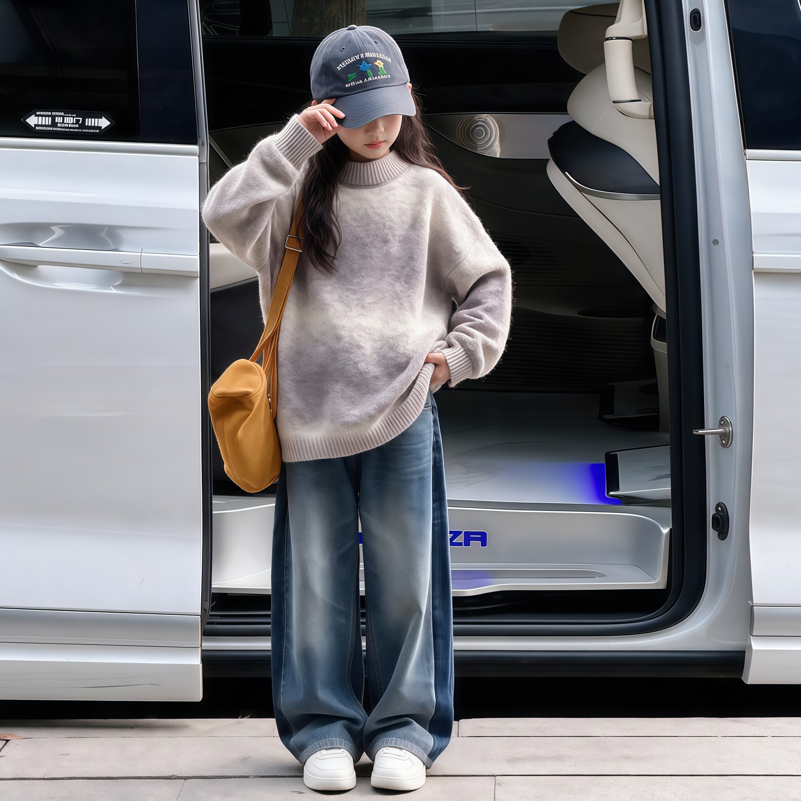女童渐变色毛衣秋冬2026中大童半高领针织衫宽松保暖加厚百搭上衣