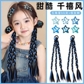 儿童假发辫子拳击辫女童嘻哈头饰甜酷女孩发夹街舞彩色千禧风发绳