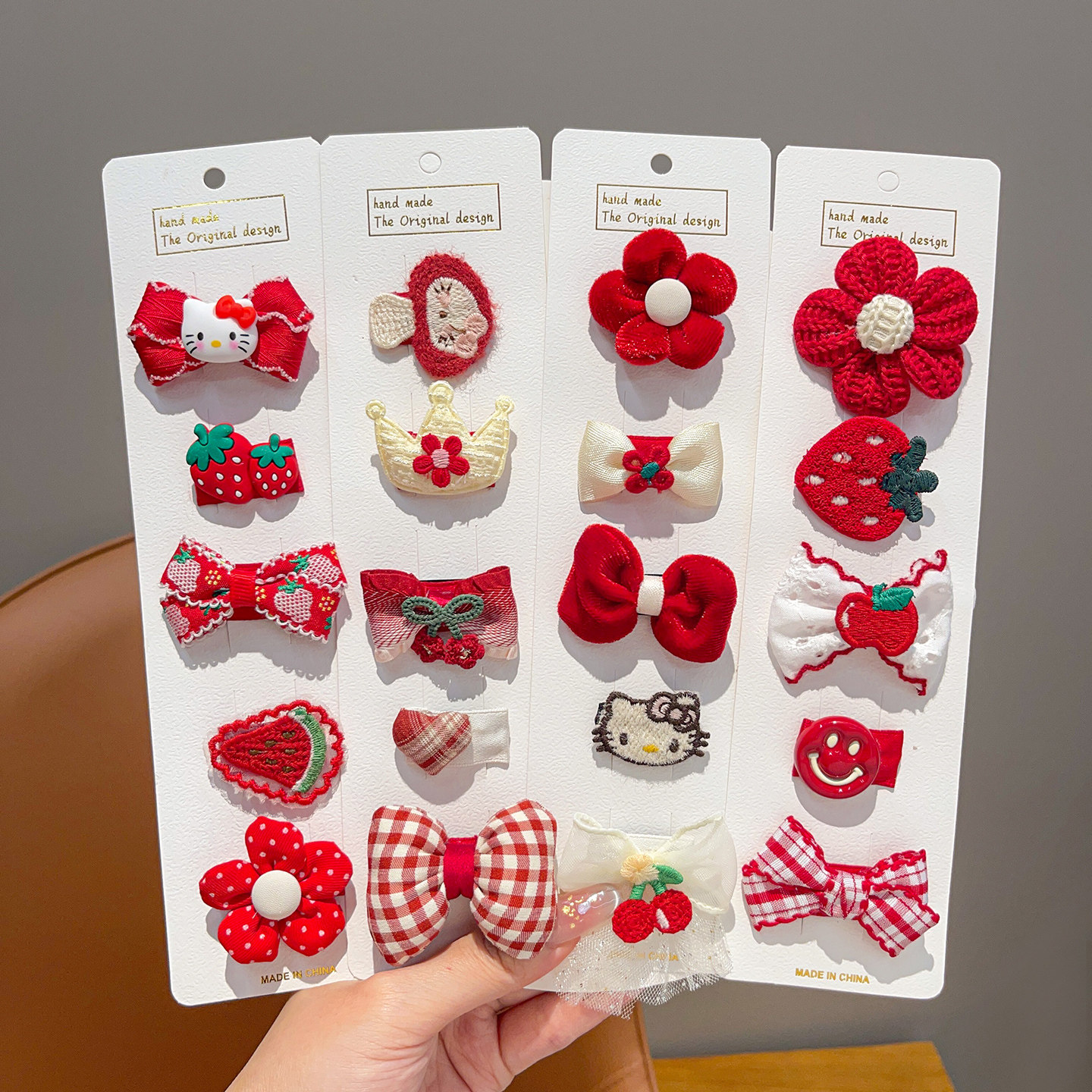 婴幼儿汗毛夹不伤发可爱花朵宝宝前额碎发卡子胎毛夹头饰新年红色,饰品/流行首饰/时尚饰品新,发饰,淘宝优惠券,粉丝福利购,淘宝优惠卷