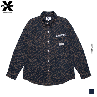 满身长袖 贴标方领提花大口袋休闲韩版 X2025新款 夹克外套 Hardy