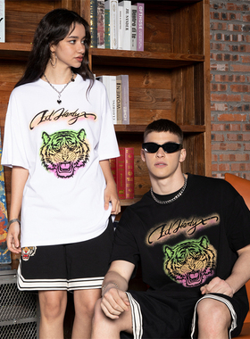 Ed Hardy X2025新款夏季经典老虎头字母印花圆领短袖男女同款T恤