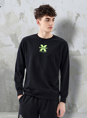 EdHardyX秋款经典潮流LOGO印花纯棉圆领卫衣男女同款X1NAMCM104