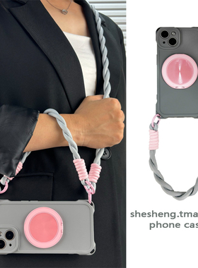 粉色旋转支架适用vivo IQOO neo9/8/7/6/5手机壳neo9s pro+灰色四角挂孔z9斜挎挂绳背带turbo手拎磁吸X新款女