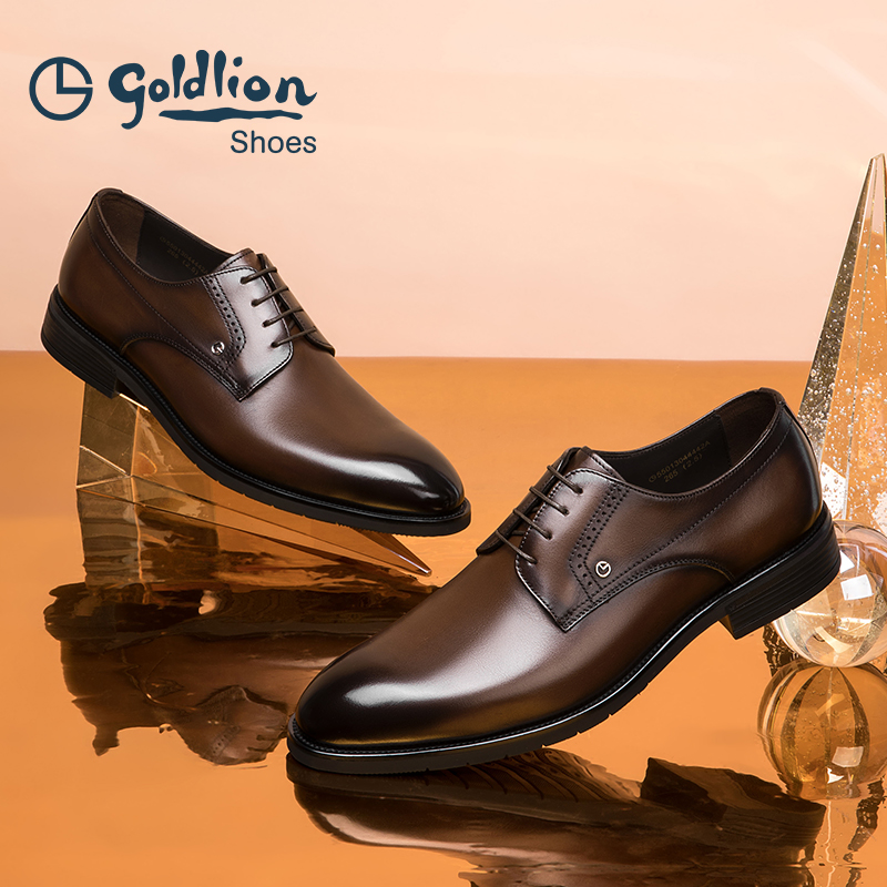 24金利来男鞋雕花擦色皮鞋英伦