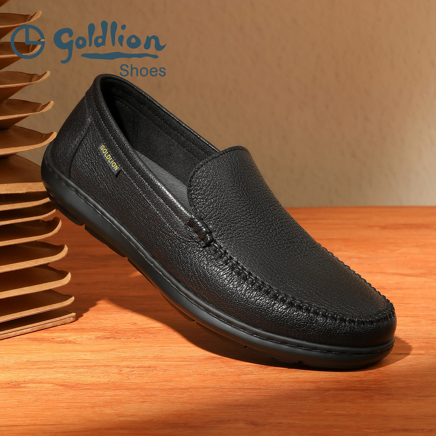 金利来皮鞋男2026年春上新商务黑色真皮羊皮革防滑办公套脚豆豆鞋,流行男鞋,乐福鞋（豆豆鞋）,淘宝优惠券,粉丝福利购,淘宝优惠卷