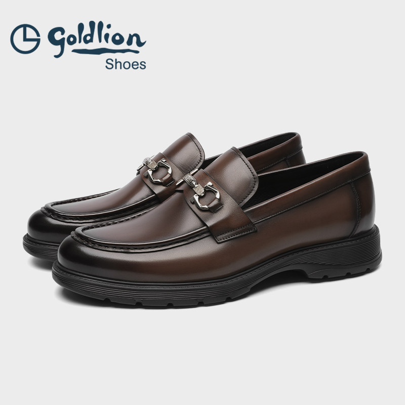 金利来男鞋新款皮鞋男士商务休闲套脚一脚蹬轻质真牛皮乐福鞋男鞋,流行男鞋,乐福鞋（豆豆鞋）,淘宝优惠券,粉丝福利购,淘宝优惠卷