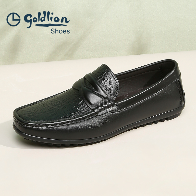 金利来商务休闲皮鞋男套脚豆豆鞋