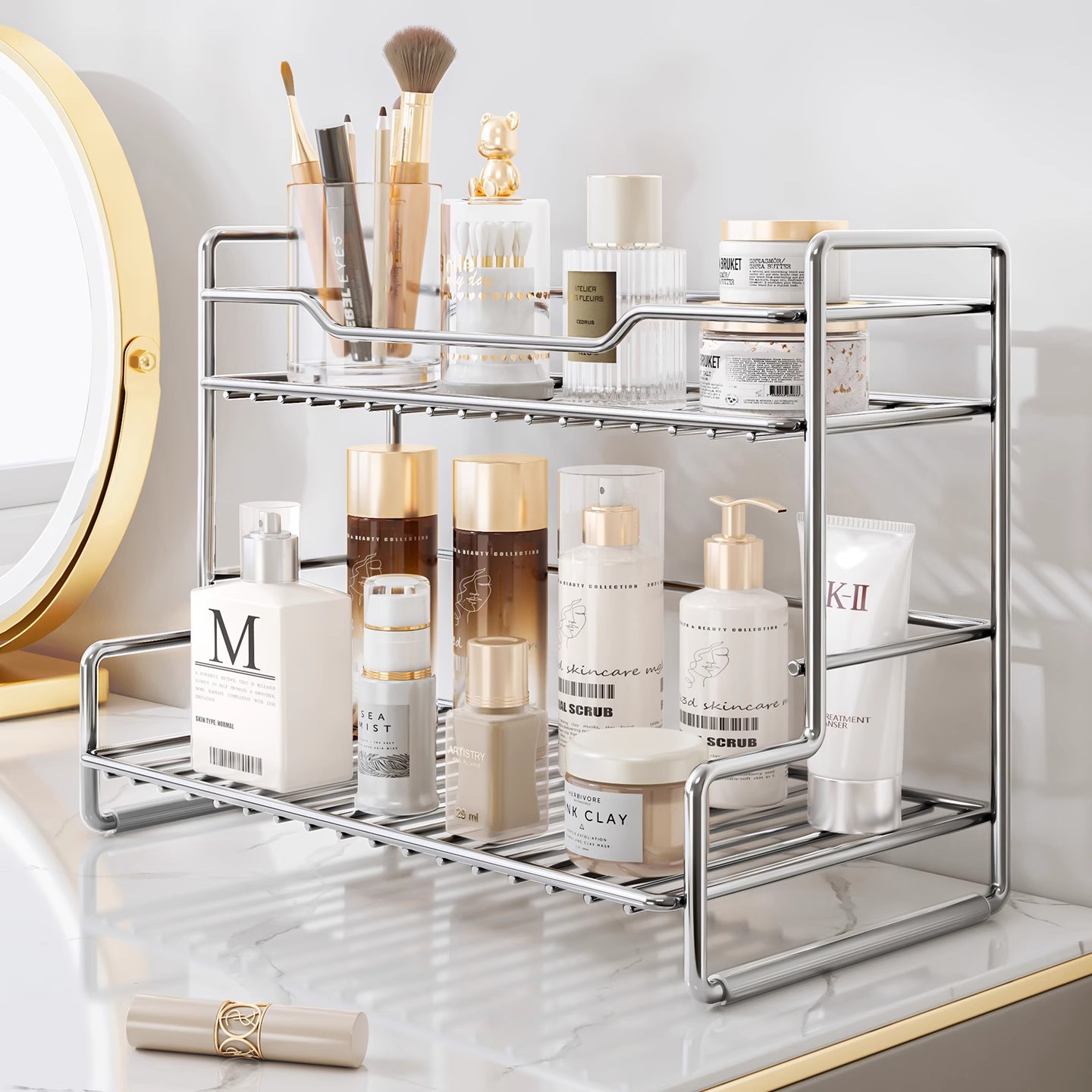 多功能一体置物架化妆品收纳架