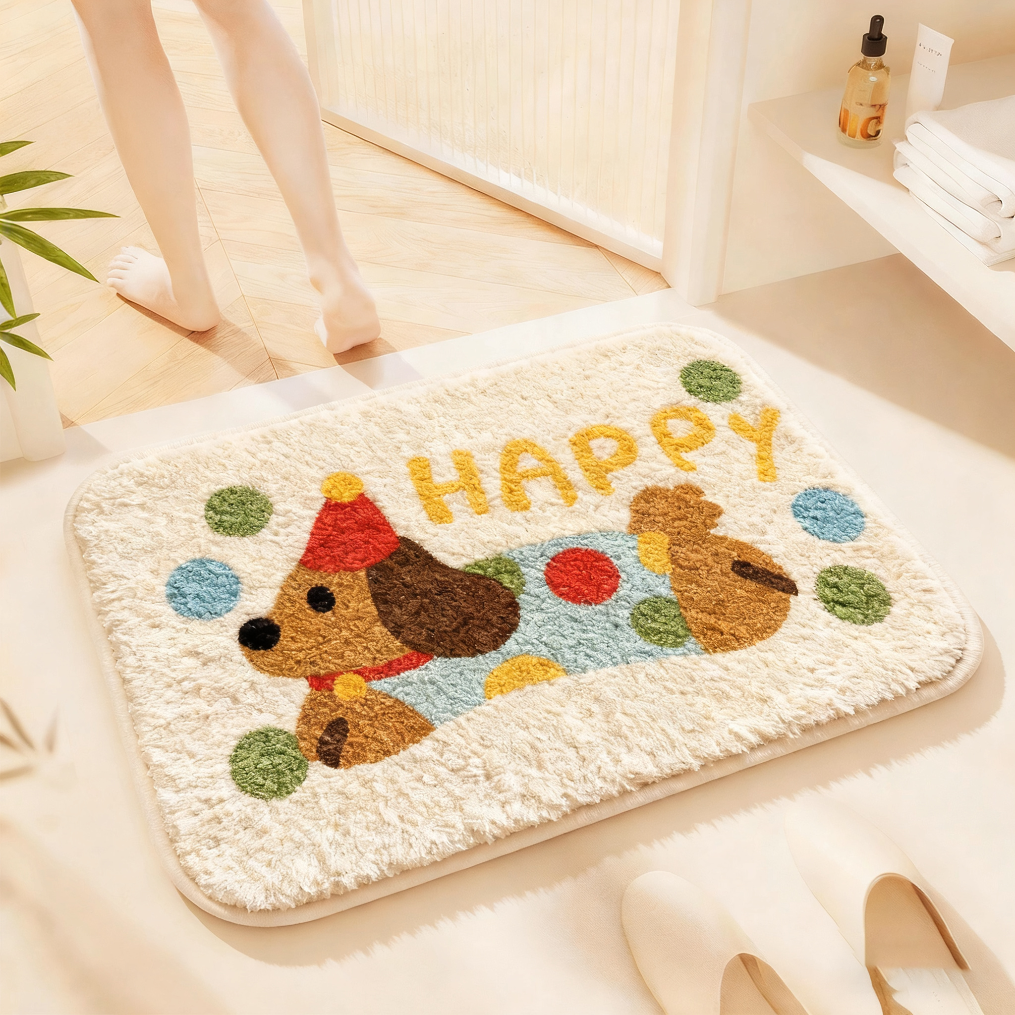 浴室吸水速干地垫卡通加厚脚垫
