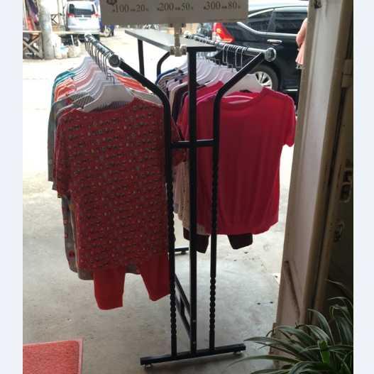 铁艺服装店展示架落地式中岛架女装童装店衣架服装架高档双排货架