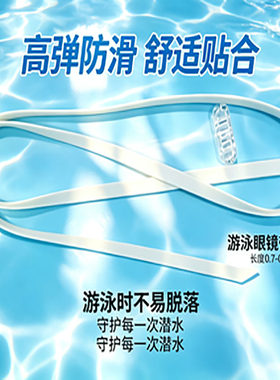 泳镜替换带硅胶加长款防掉不勒100cm大头围通用游泳配件0.7-0.8cm