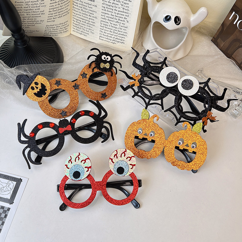 万圣节搞怪眼镜框南瓜蝙蝠个性装饰成人潮流聚会派对假面装饰道具