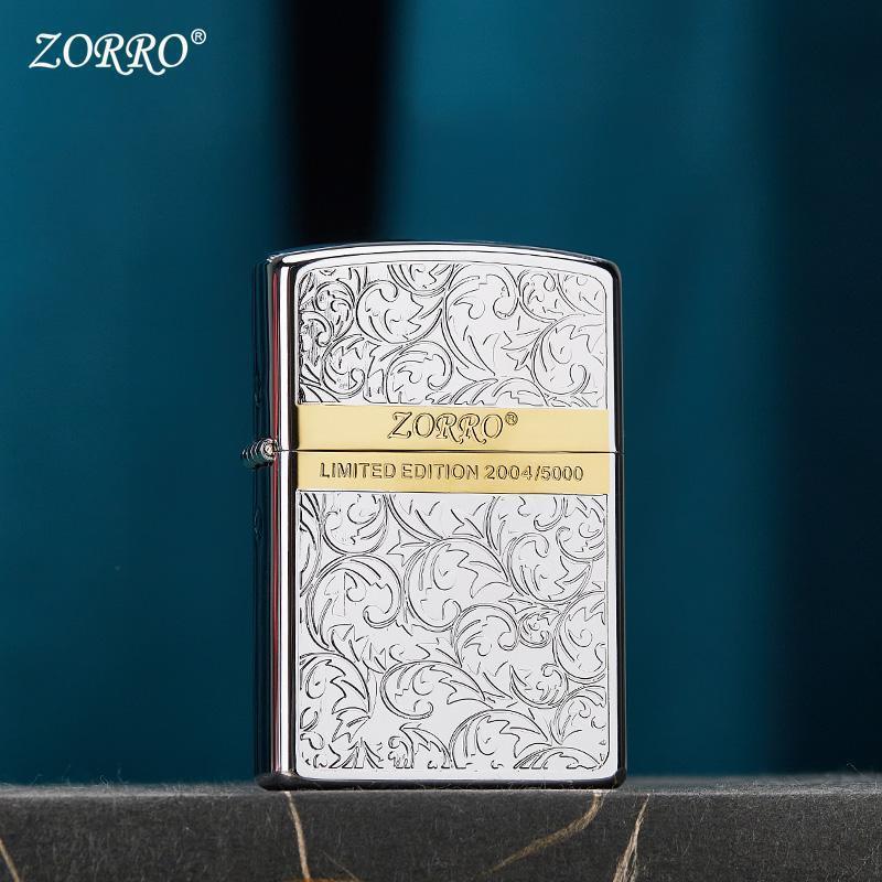 正品ZORRO/Z92067煤油打火机创意限量深雕唐草纯铜防风代发批发男