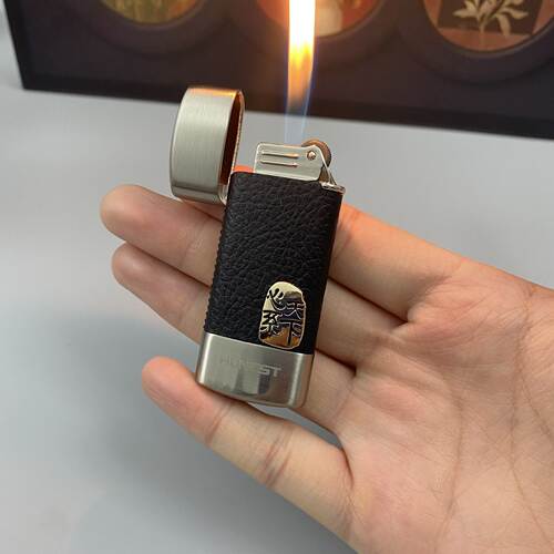Honest/百诚心系天下复古皮质充气打火机个性小巧高颜值男友礼物