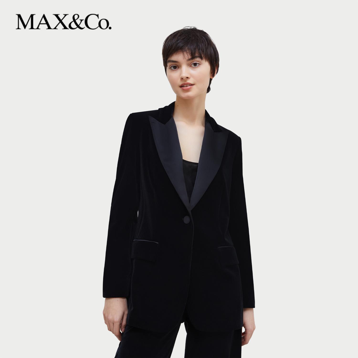 MAXCO晶饰丝绒女士西装夹克