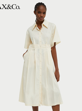 【甄选惠享】MAX&Co.春夏气质纯棉府绸衬衫式连衣裙622117440