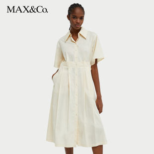 【甄选惠享】MAX&Co.春夏气质纯棉府绸衬衫式连衣裙622117440